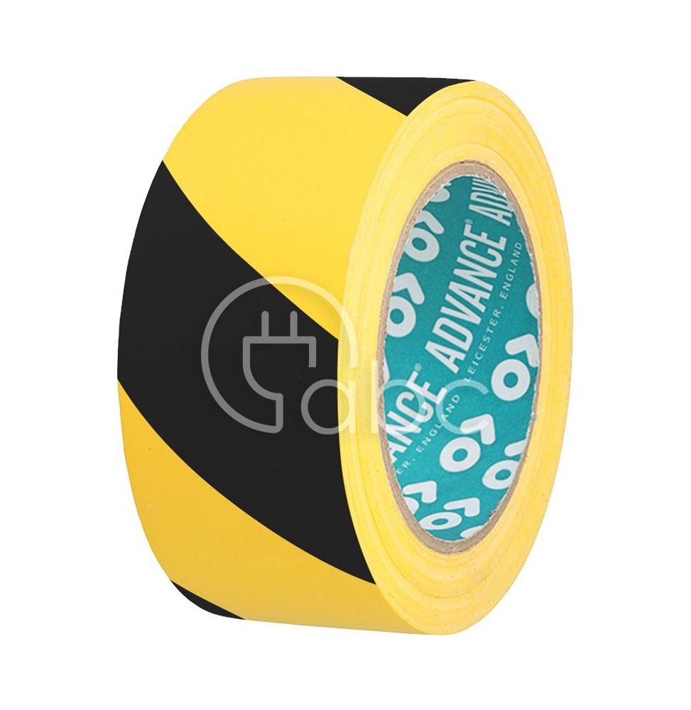 Taśma ostrzegawcza PVC, grubość 0,14 mm, żółto-czarna, AT8 50/33