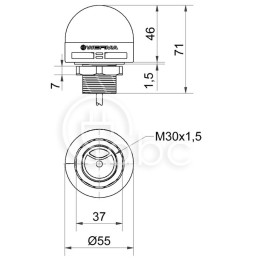 Sygnalizator optyczno-akustyczny LED seria 240, 24 V DC, 85 dB, 3 kolory, IP65, 24023055