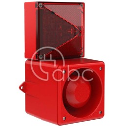 Sygnalizator optyczno-akustyczny DSF 5, czerwony palnik ksenonowy, 105 dB, 32 tony, 230 V AC, IP67, 23107105000