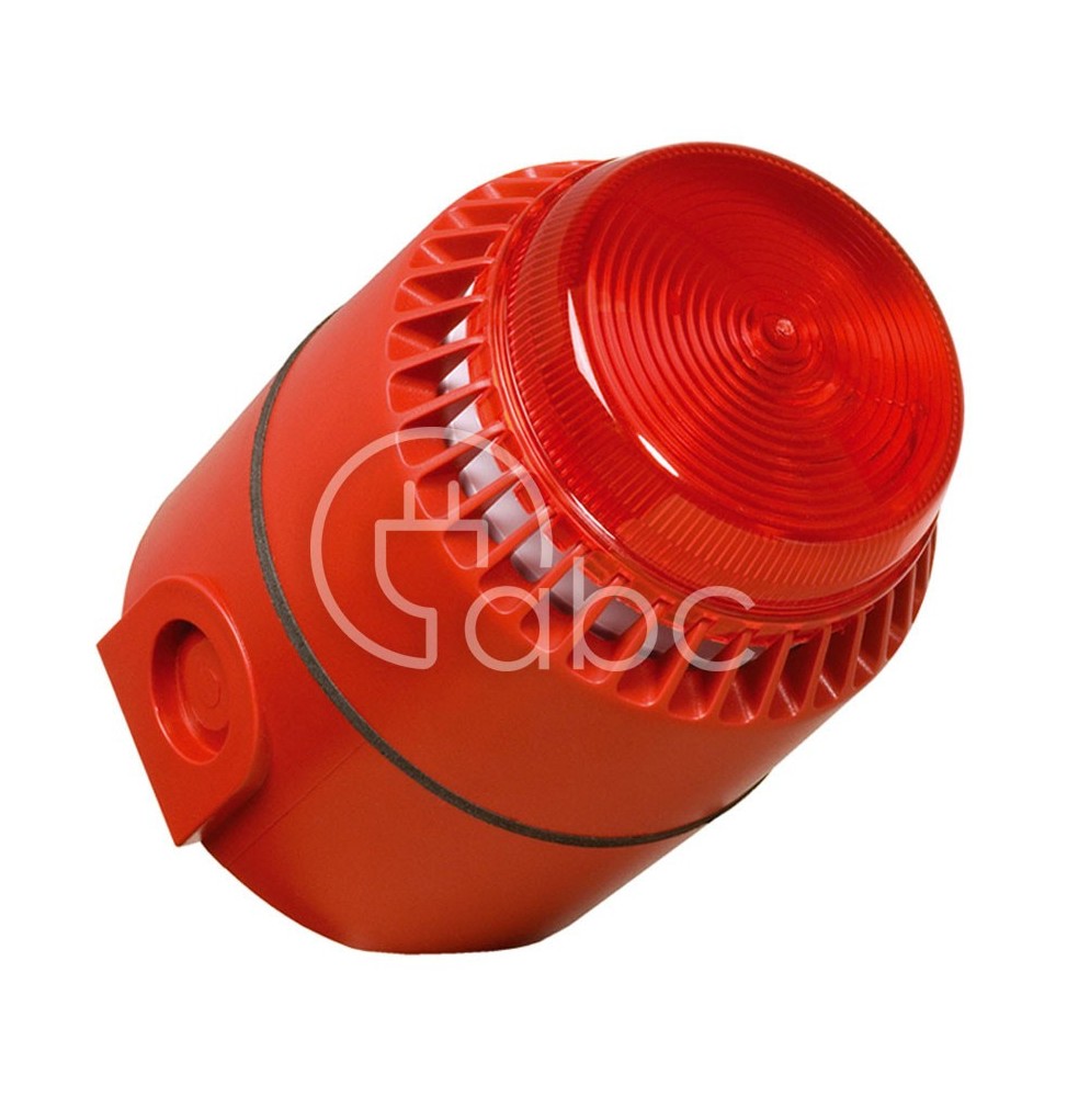 Sygnalizator optyczno-akustyczny Flashni, czerwony palnik ksenonowy, 110 dB, 32 tony, 18-28 V DC, IP65, FLSVRLRDSEPSW