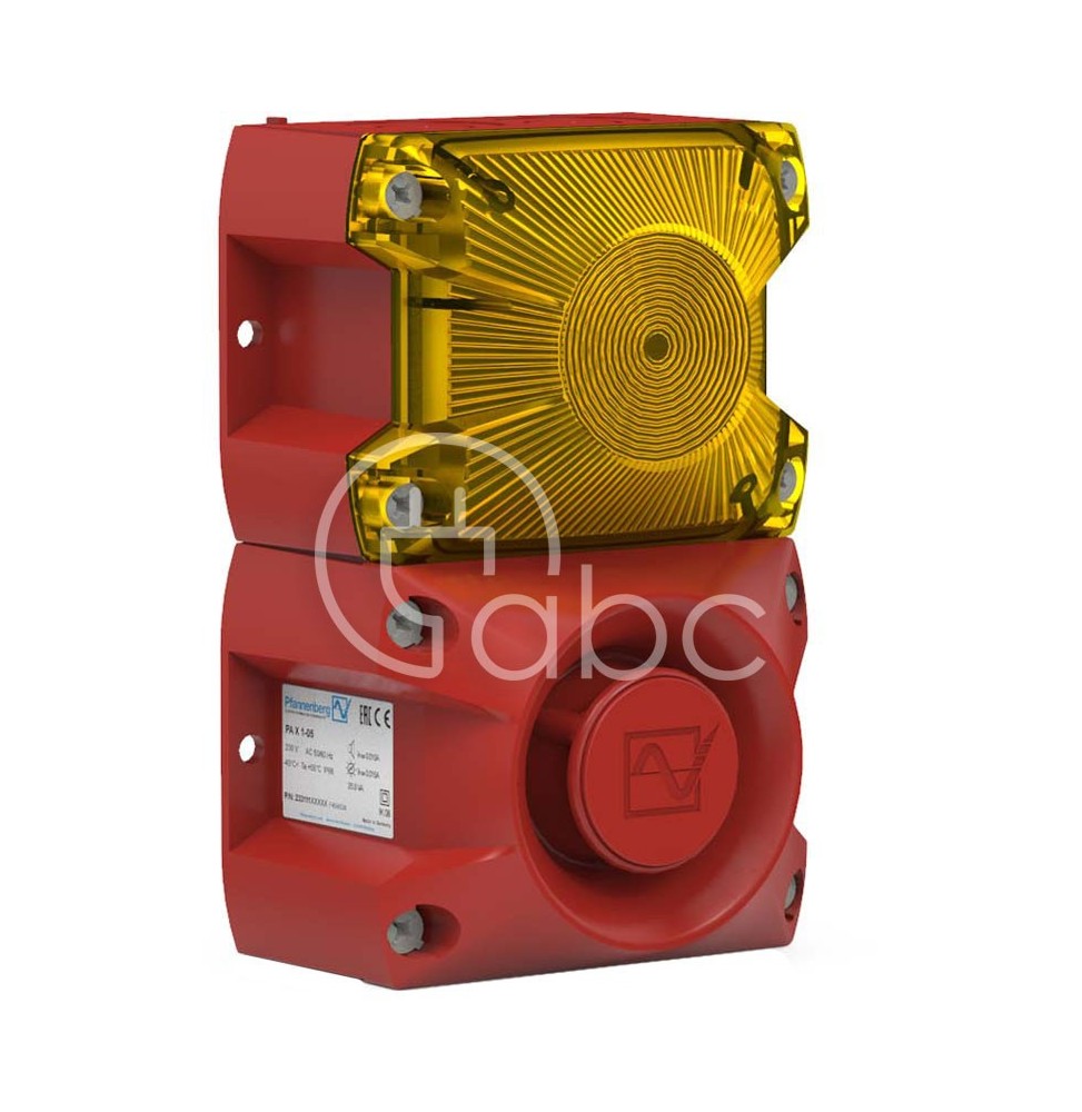 Sygnalizator optyczno-akustyczny PA X 1-05, żółty palnik ksenonowy, 100 dB, 80 tonów, 24 V DC, IP66, 23311803000