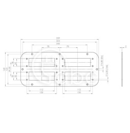 Płyta kołnierzowa FP-AX/AE 339|149-4, z 4 otworami 36x112 mm poziomo, 43846