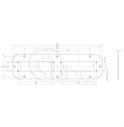 Płyta kołnierzowa FP-AE 330/90, z 2 otworami 36x112 mm poziomo, 43838