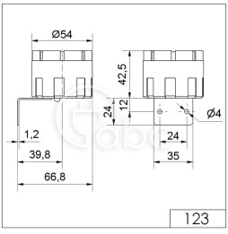 Sygnalizator akustyczny 105 dB, 24 V DC, 123, 12320055