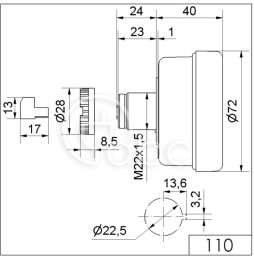 Sygnalizator akustyczny 100 dB, 24 V AC/DC, 110, 11000075