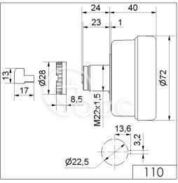 Sygnalizator akustyczny 100 dB, 230 V AC, 110, 11000068