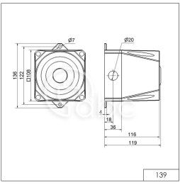 Sygnalizator akustyczny 105 dB, 24 V DC, 139, 13900055