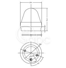 Sygnalizator optyczny COBL70, niebieski, LED, 230 V AC, IP65, COBL70BL2302F