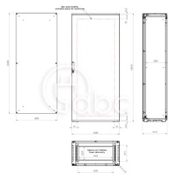 Szafa sterownicza metalowa 1800x600x400 mm z płytą montażową EMOX061804PR