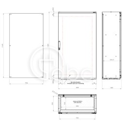 Szafa sterownicza stal nierdzewna 1200x800x400 mm z płytą montażową ECOMP8-1240X