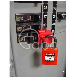 Kłódka bezpieczeństwo LOTO, nylonowa, szekla 38 mm, czerwona, 051347