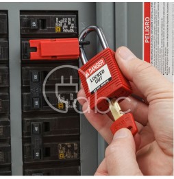 Kłódka LOTO SafeKey nylonowa, szekla stalowa 38 mm, żółta (6 szt.), 150225