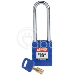 Kłódka LOTO SafeKey nylonowa, szekla stalowa 76 mm, niebieska, 150249