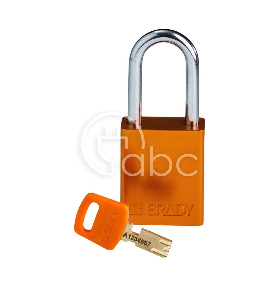 Kłódka bezpieczeństwa LOTO SafeKey, aluminiowa, szekla 38 mm, pomarańczowa, 150263