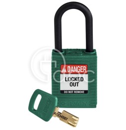 Kłódka LOTO SafeKey nylonowa, szekla 38 mm, zielona, 150273