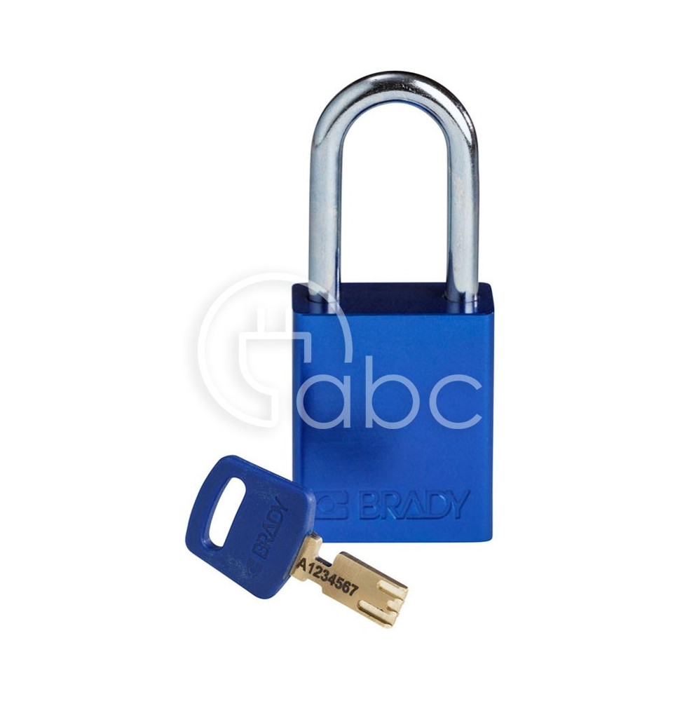 Kłódka bezpieczeństwa LOTO SafeKey, aluminiowa, szekla 38 mm, niebieska, 150287