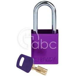 Kłódka bezpieczeństwa LOTO SafeKey, aluminiowa, szekla 38 mm, fioletowa, 150333