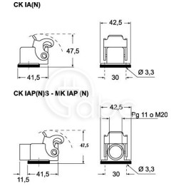 Obudowa cokołowa CK PG11, plastikowa, rozmiar 21.21, CK 03 IAPS