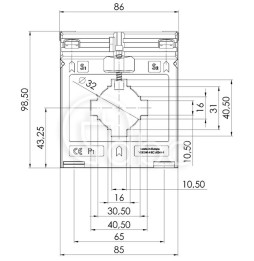 Przekładnik prądowy nn SASK 541.4, 750/1 A, 1,5 VA, kl. 10P10, S33-2319C