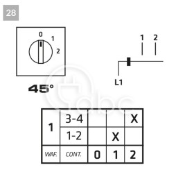 Łącznik krzywkowy wielopołożeniowy 1P 20 A P0200028R