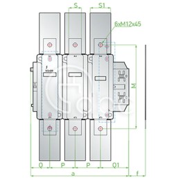 Stycznik 630 A 330 kW 3P 230 V AC 2Z+2R SCG630230