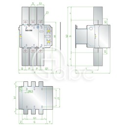 Stycznik 185 A 90 kW 3P 230 V AC 2Z+2R SCG185230