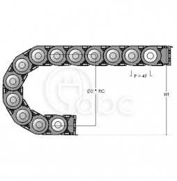 Prowadnica do kabli zamknięta CPC typ 4760A RC145 48x39 mm D011703