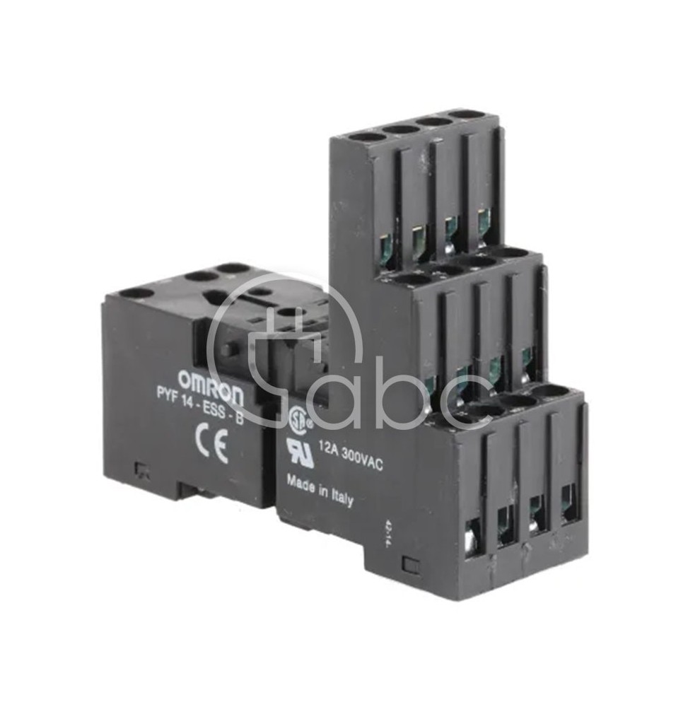 Gniazdo do przekaźnika serii MY2/MY4 montaż na szynie DIN 4P 300 V AC 12 A PYF14ESSB