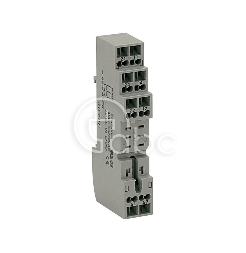 Gniazdo do przekaźnika serii G2R-2-S montaż na szynie DIN 2P 250 V AC 5 A P2RF-08-S 113547