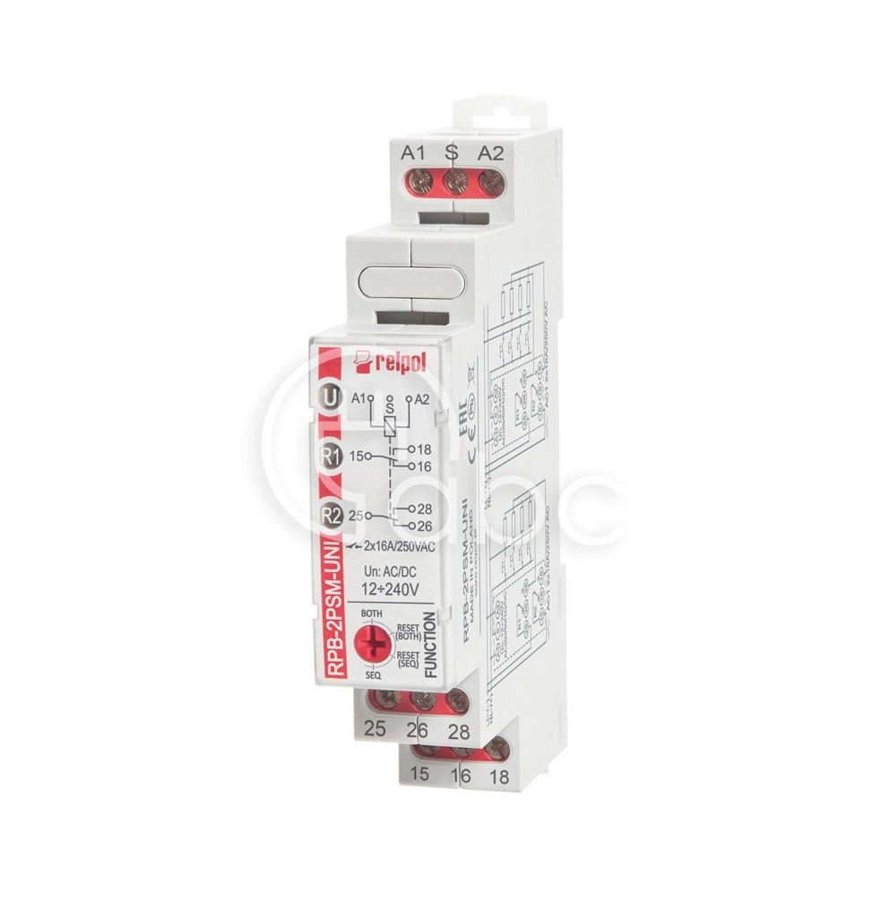 Przekaźnik bistabilny 12-240 V AC/DC 16 A RPB-2PSM-UNI