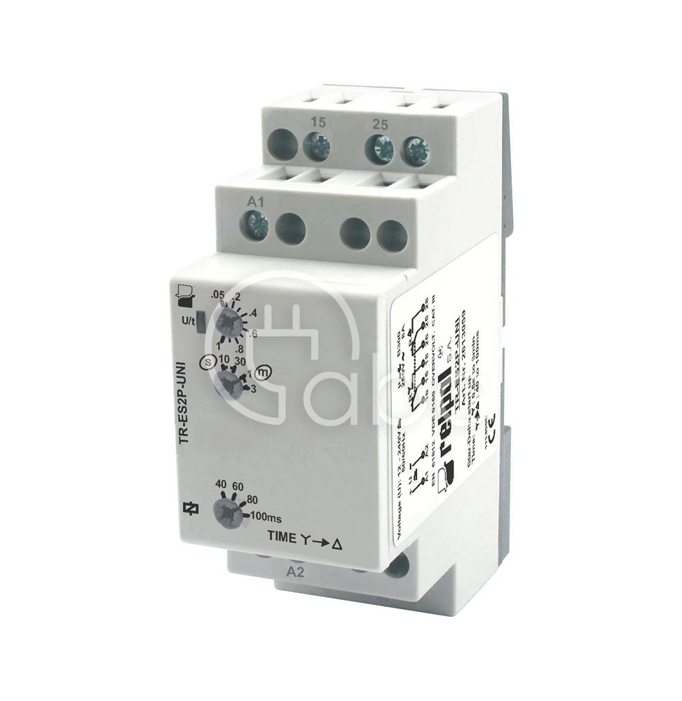 Przekaźnik czasowy 2P 12-240 V AC/DC 10-180 s 8 A 1-funkcyjny TR-ES2P-UNI
