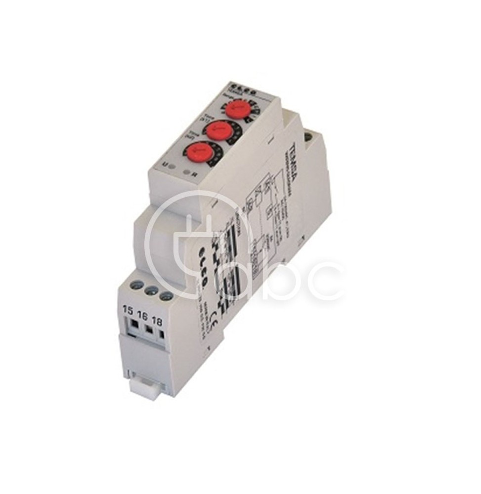 Przekaźnik czasowy 1P 24-240 V AC 24-75 V DC 2 s-20 h 8 A wielofunkcyjny TEMSA