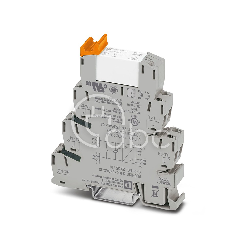 Przekaźnik półprzewodnikowy SSR serii PLC-HSC wejście 24 V DC wyjście 24-253 V AC 10 A PLC-HSC-24DC/230AC/10