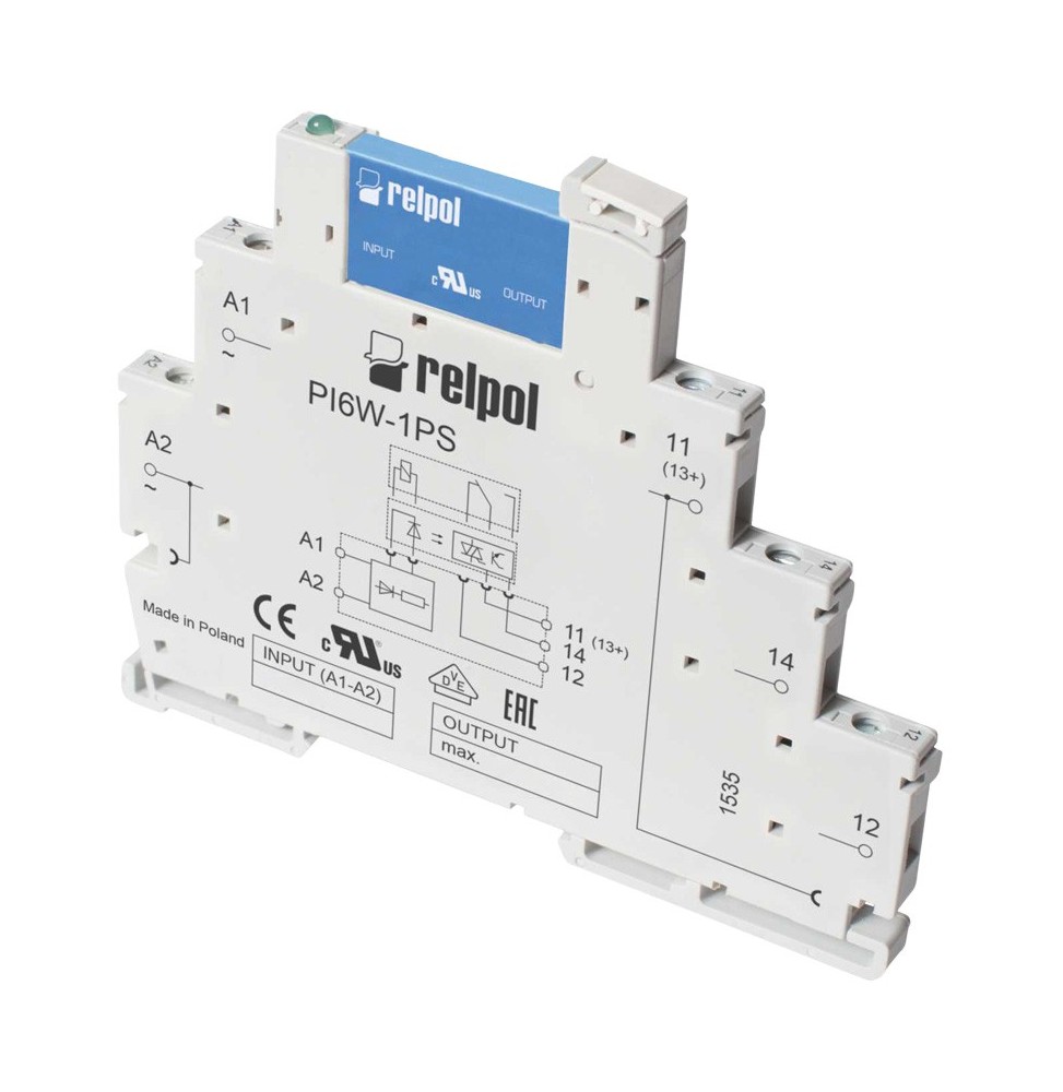Przekaźnik interfejsowy serii PIR6W-1PS 1Z 36 V DC 2 A PIR6W-1PS-36VDC-O 857209