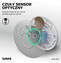 Czujnik Dymu ze zintegrowaną baterią SafeMi SHS-10S