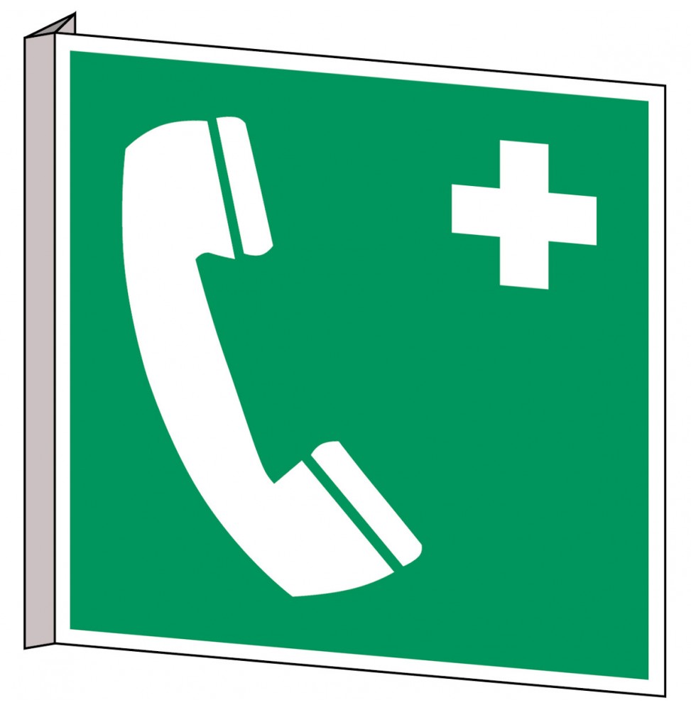 Znak bezpieczeństwa ISO – Telefon alarmowy, PIC E004-151X151-BIPVC/1