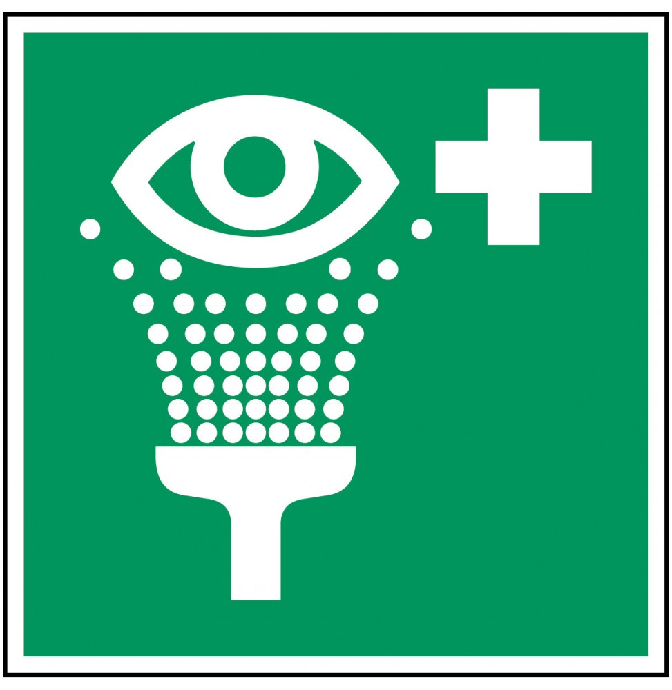 Znak bezpieczeństwa ISO – Prysznic do przemywania oczu, PIC E011-500X500-PE-CRD/1
