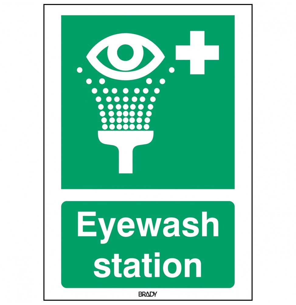 Znak ISO 7010 – Prysznic do przemywania oczu, STEN E011-210X297-PE-CRD/1