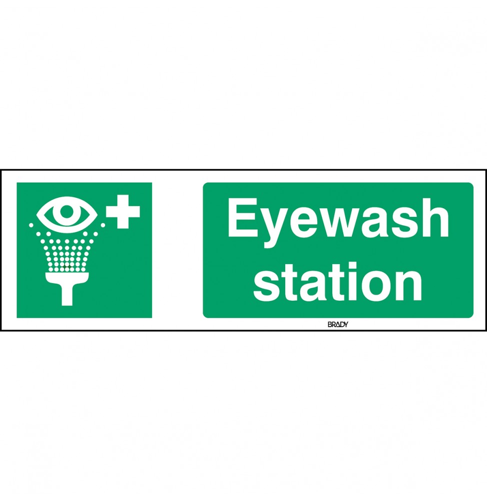 Znak ISO 7010 – Prysznic do przemywania oczu, STEN E011-600X200-PE-CRD/1