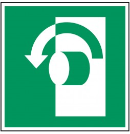 Znak bezpieczeństwa ISO – Przekręcić, aby otworzyć (w kierunku przeciwnym do …, PIC E018-148X148-PE-CRD/1