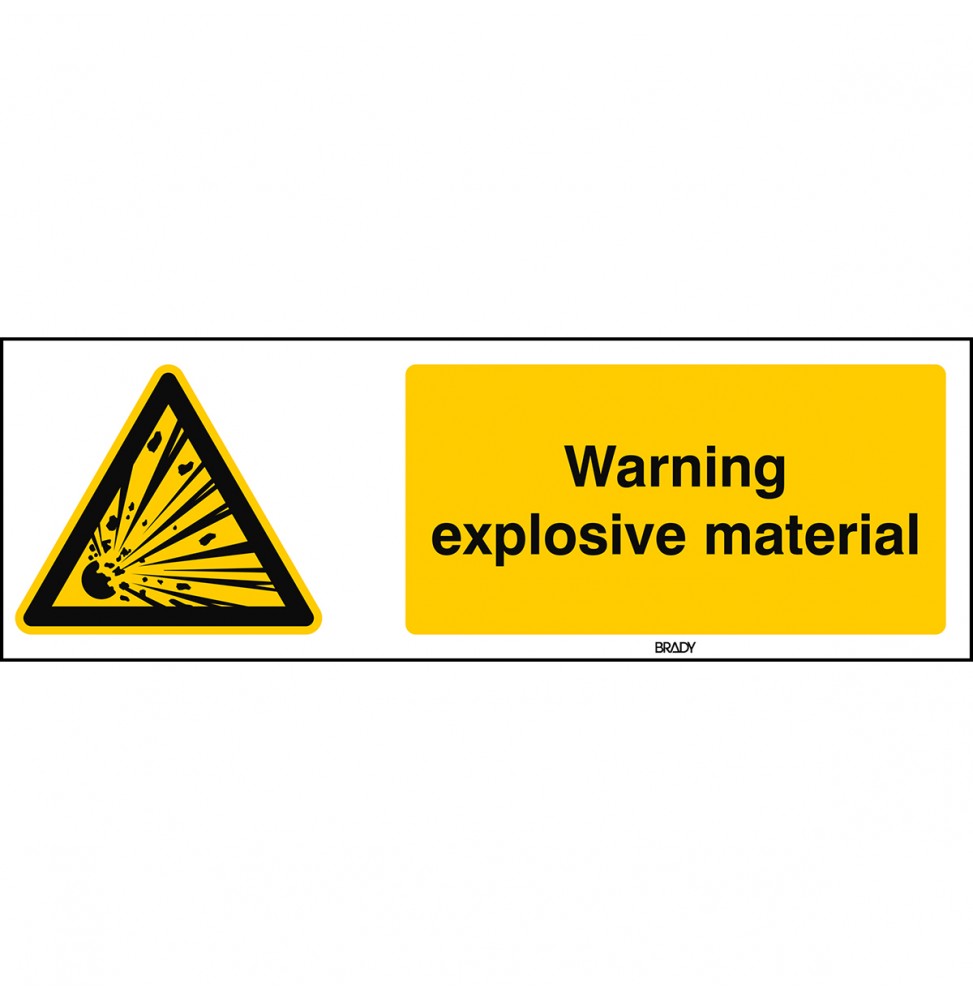 Znak ISO 7010 – Ostrzeżenie przed niebezpieczeństwem wybuchu, STEN W002-450X150-PE-CRD/1