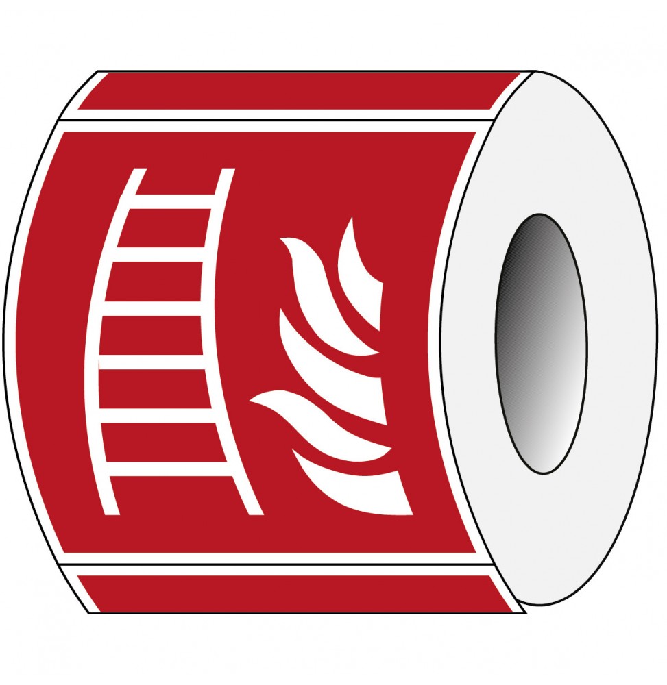Znak bezpieczeństwa ISO – Drabina pożarowa (250szt.), PIC F003-100X100-PE-ROLL/1