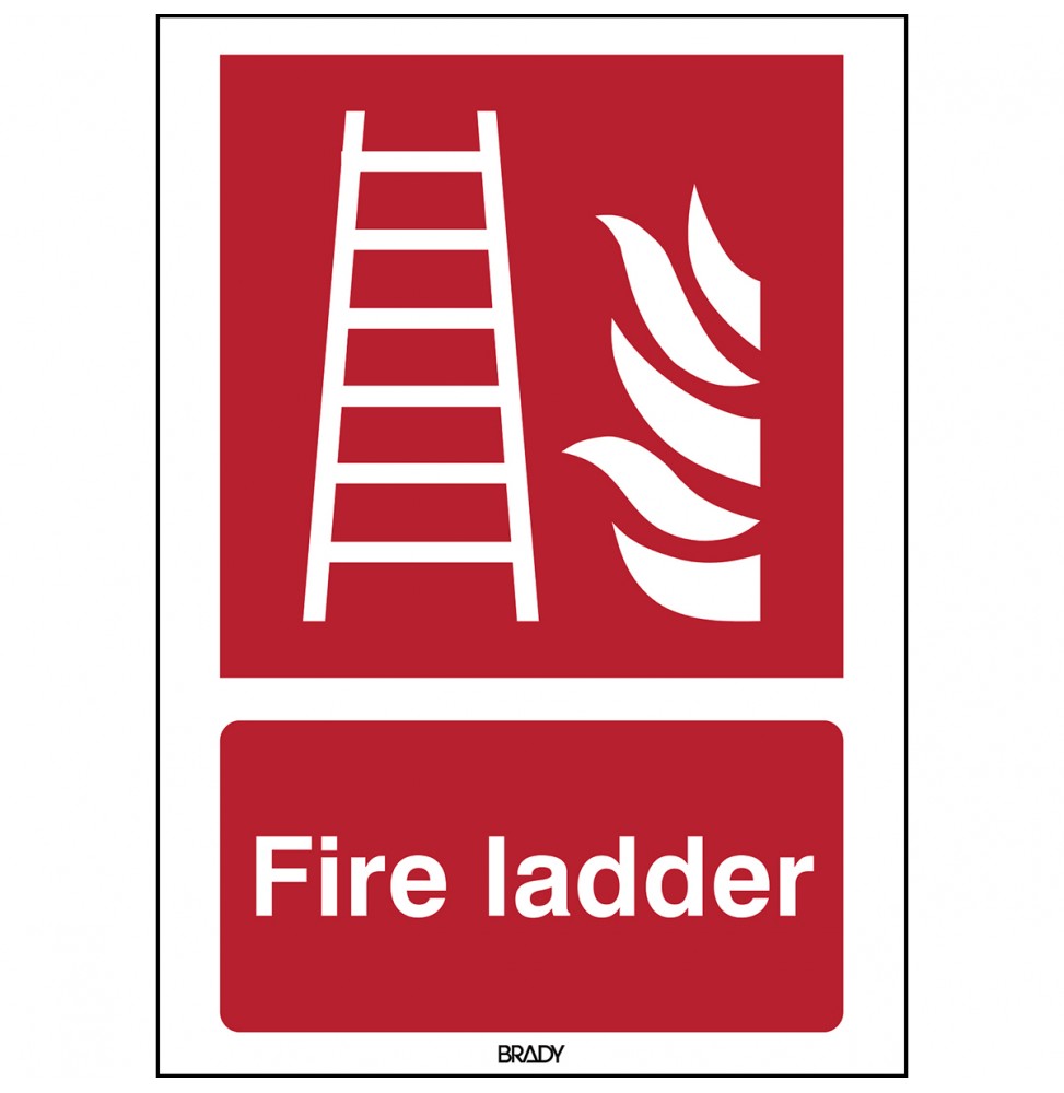 Znak ISO 7010 – Drabina pożarowa, STEN F003-148X210-PE-CRD/1