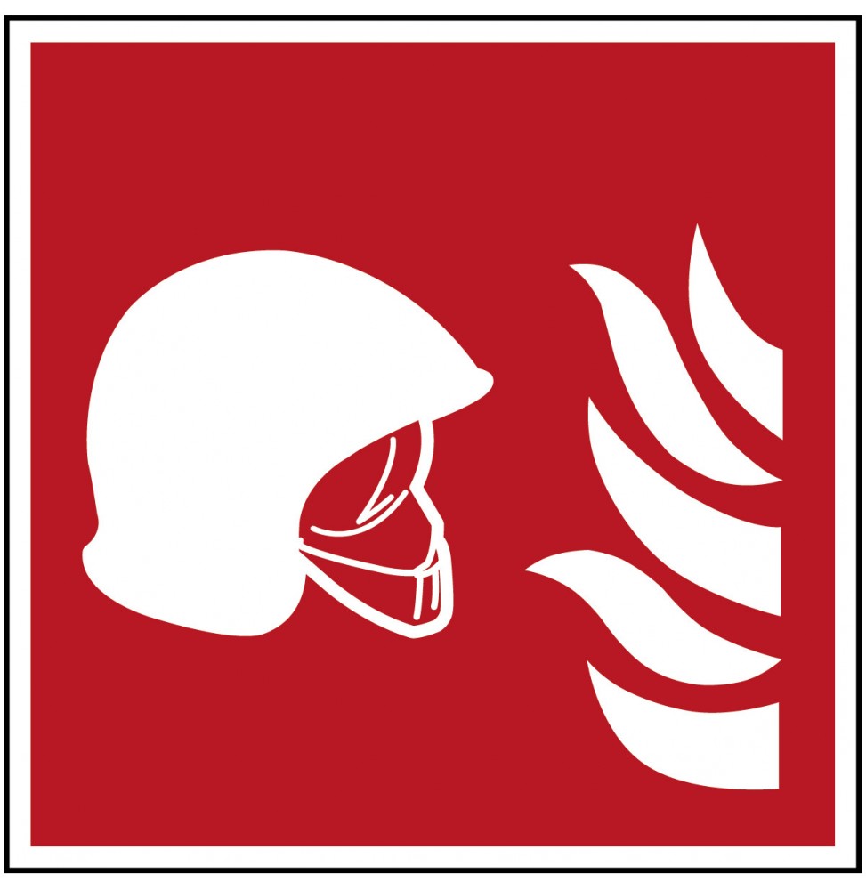 Znak bezpieczeństwa ISO – Zestaw sprzętu przeciwpożarowego, PIC F004B-148X148-PE-CRD/1