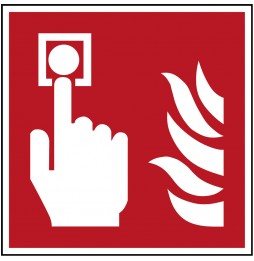 Znak bezpieczeństwa ISO – Alarm pożarowy, PIC F005-300X300-PE-CRD/1