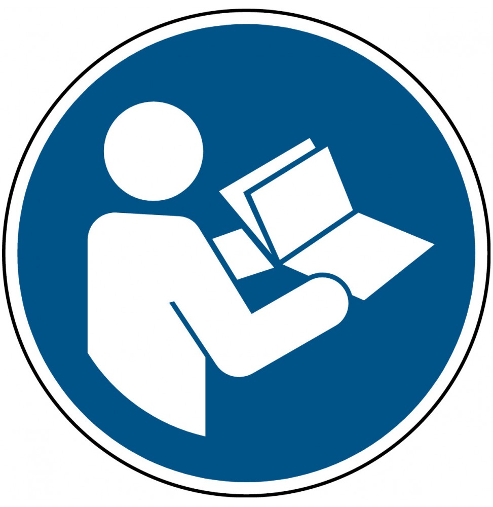 Znak bezpieczeństwa ISO – Przeczytaj instrukcję obsługi (54szt.), PIC M002-DIA 015-PE-SHEET/1