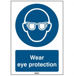 Znak ISO 7010 – Nakaz stosowania ochrony oczu, STEN M004-148X210-AL-CRD/1