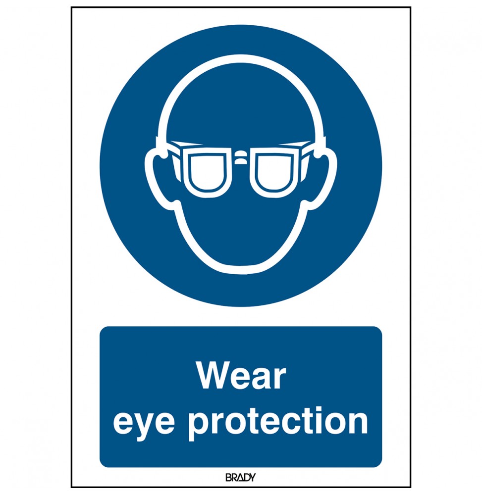 Znak ISO 7010 – Nakaz stosowania ochrony oczu, STEN M004-210X297-AL-CRD/1