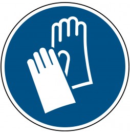 Znak bezpieczeństwa ISO – Nakaz stosowania ochrony rąk, PIC M009-DIA 200-AL-CRD/1