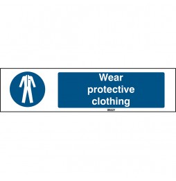 Znak ISO 7010 – Nakaz stosowania odzieży ochronnej, STEN M010-297X74-PE-CRD/1